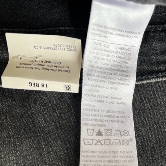 Levi's Boys Signature Slim Fit Dark Grey Denim Jeans - Picture 7 of 7